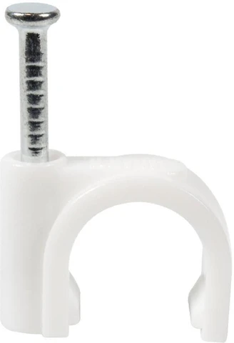 Plastic 10mm Round Nail Cable Clip (100 Pieces Pack) for Cable Management and Wire Fixing
