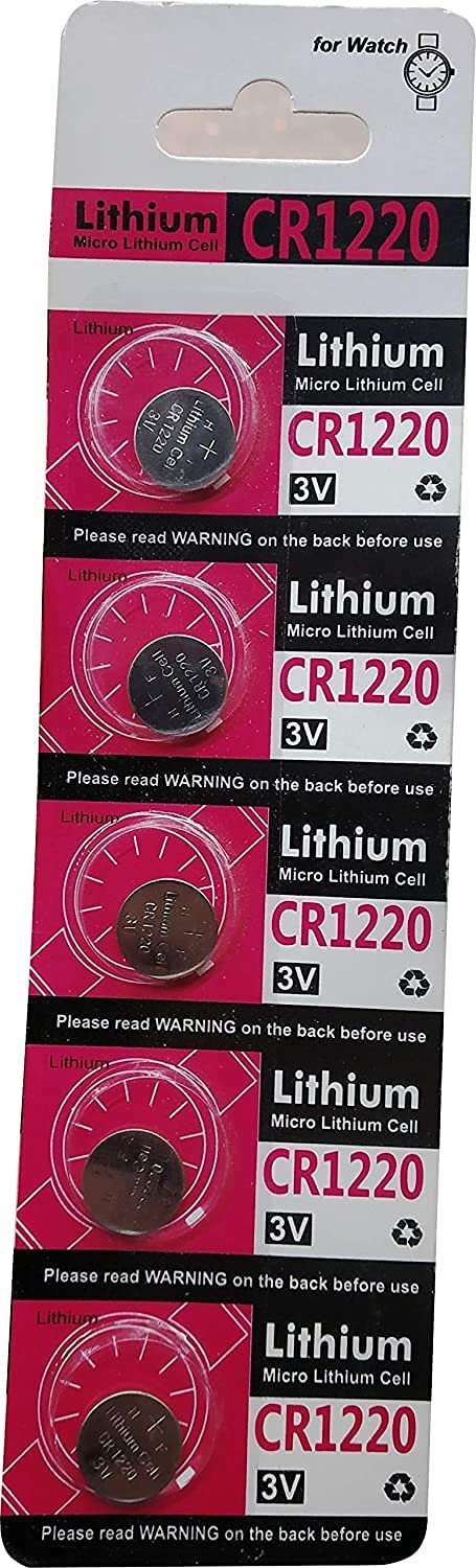Lithium CR1220 Coin Cell Battery 3V for CMOS, DVR, Motherboard, Watch, Calculator & Electronic Devices