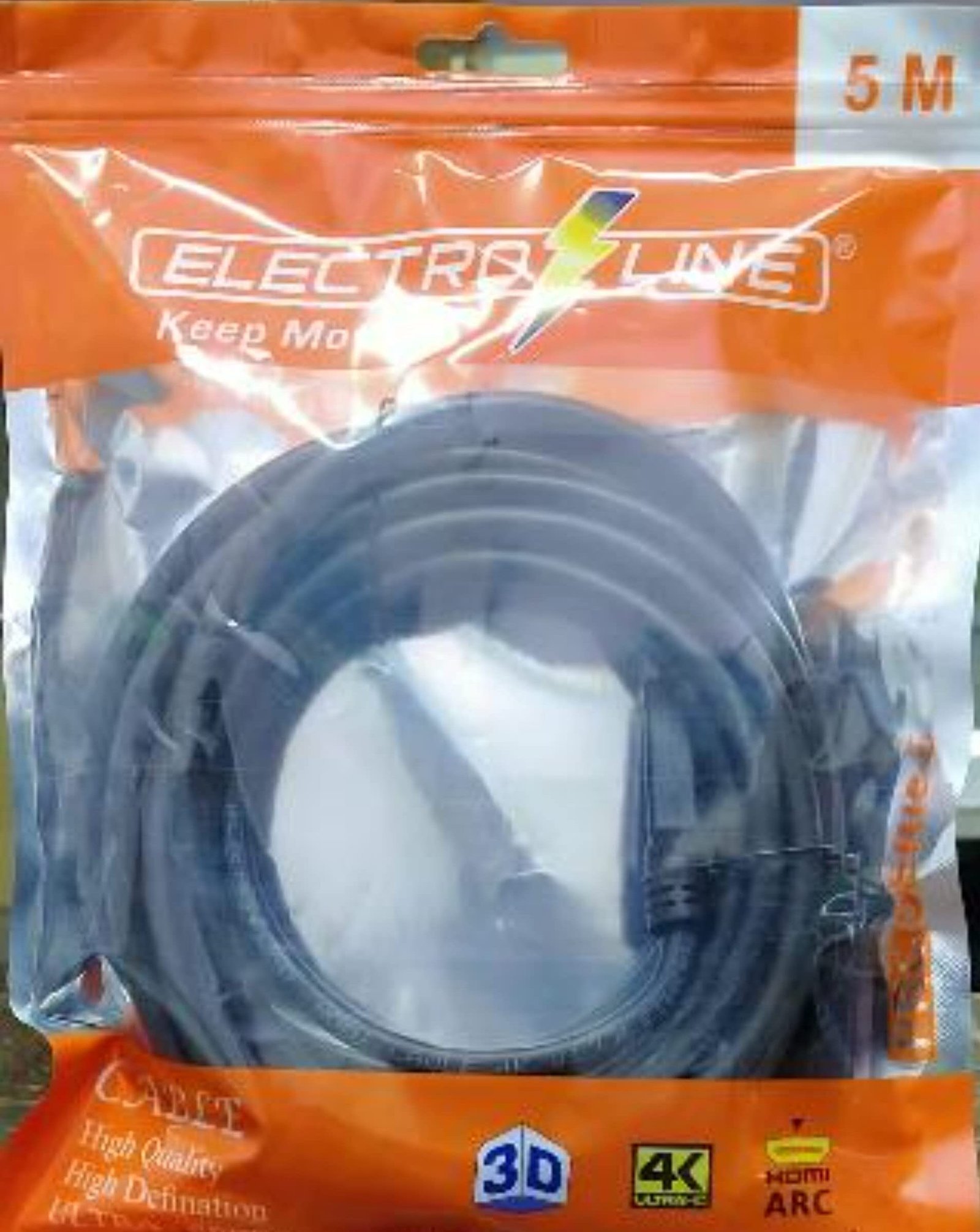 Electroline HDMI Cable 5 Meter – High Speed HDMI Cable for TV, Monitor, Projector, Laptop and Gaming Console